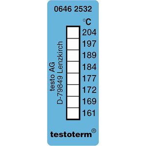 Testo Testo Temperaturmessstreifen 0646 2532  term, irreversibel, 161 °C bis 204 °C Messbereich, selbstklebend, 10 Stück