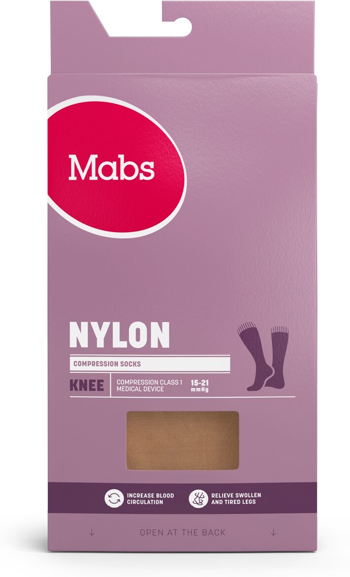 Mabs Nylon Knee Tan Large Medicinsk udstyr 1 par
