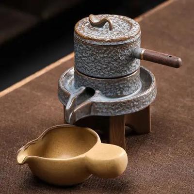 Inspire Select ZenMill Automatic Stone Mill Tea Set Rotating Water Teapot Ceramic Ceremony Collection d 5.1 6.8 Fl Oz