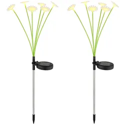 LED Solarleuchte Blumen Stecklampe Gartenleuchte Beetstecker Solarblumen Erdspieß, LED warmweiß, DxH 20x70 cm, 2er Set