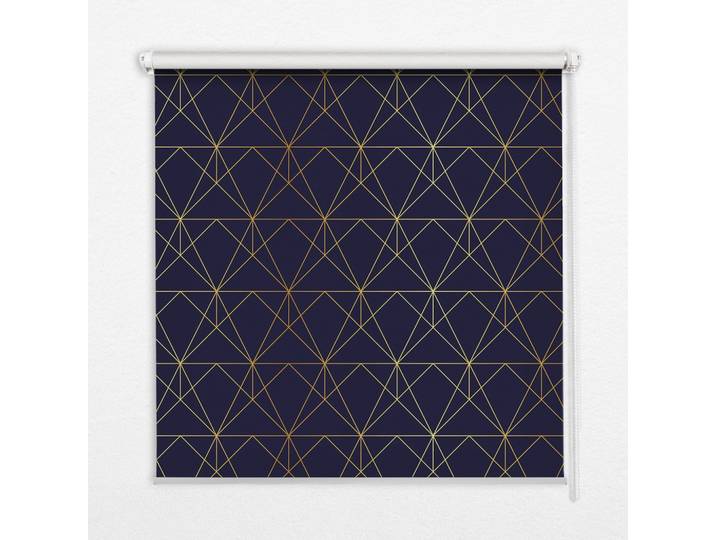 INNENROLLO - Fensterrollo - Rollo - 60x40 cm - Gelbe Linien, die zu Dreiecken verbunden sind