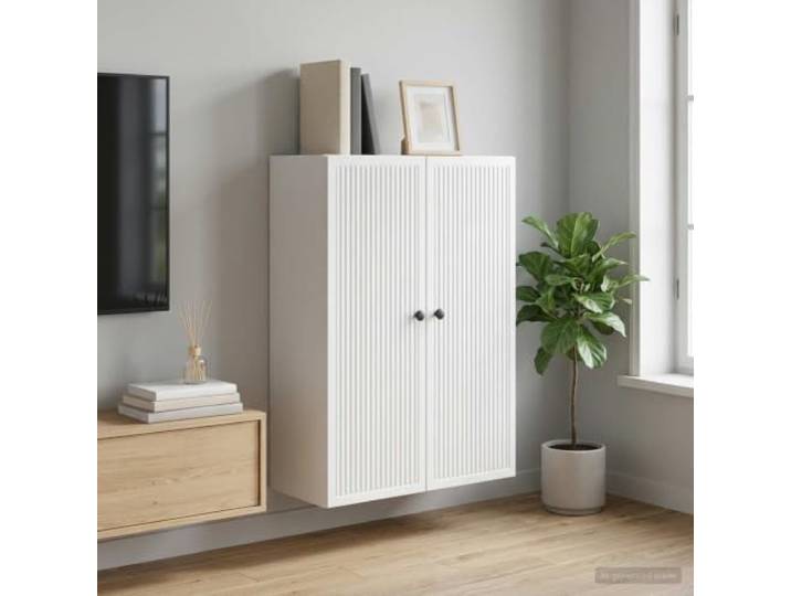 VIHHQGC Wandschrank Weiß 66 x 34,5 x 90 cm aus Holzwerkstoff mit Regalen Vintage-Stil, pflegeleichte Oberfläche, robuste Regalbretter, vielseitig nutzbar, kompaktes Design