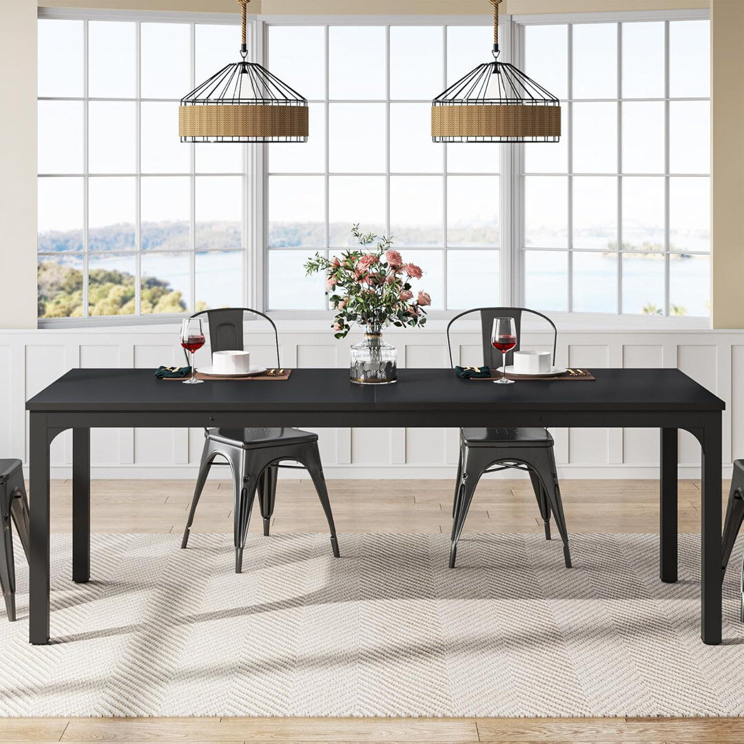 Alpen Home Unfinished Metal Base Dining Table Black/Black