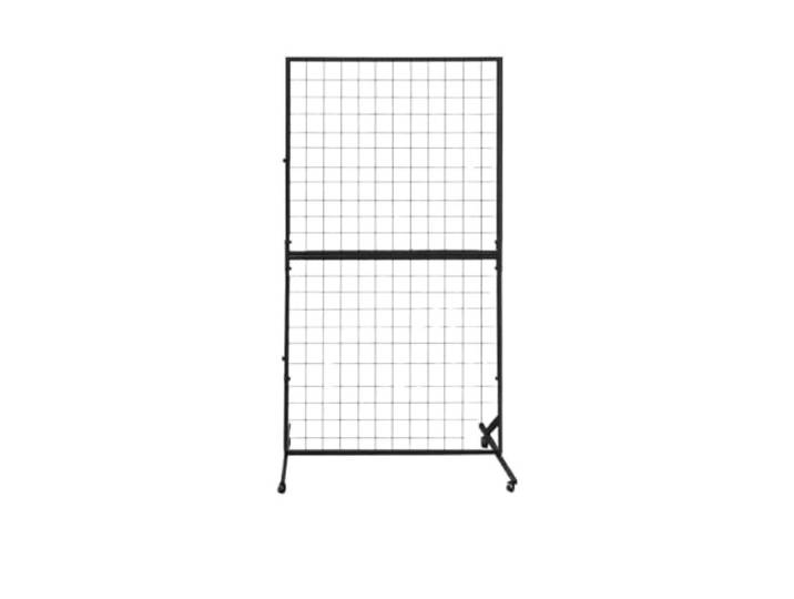 ZGCrumphant Vertikaler Stand-Präsentationsständer Schmuck-Gitter-Regal-Hakenhalter for Kunstausstellungen, Präsentations-Aufbewahrungsorganisator([black] 100x160cm)