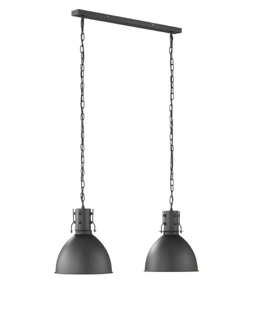 Fischer & Honsel London 2-lichts industriële hanglamp - zwart