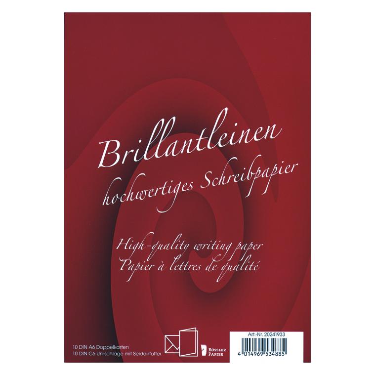 Rössler Papier Doppelkarten A6/ BU C6 Leinen, 10er PG weiss (10 Stk.) (20241933)