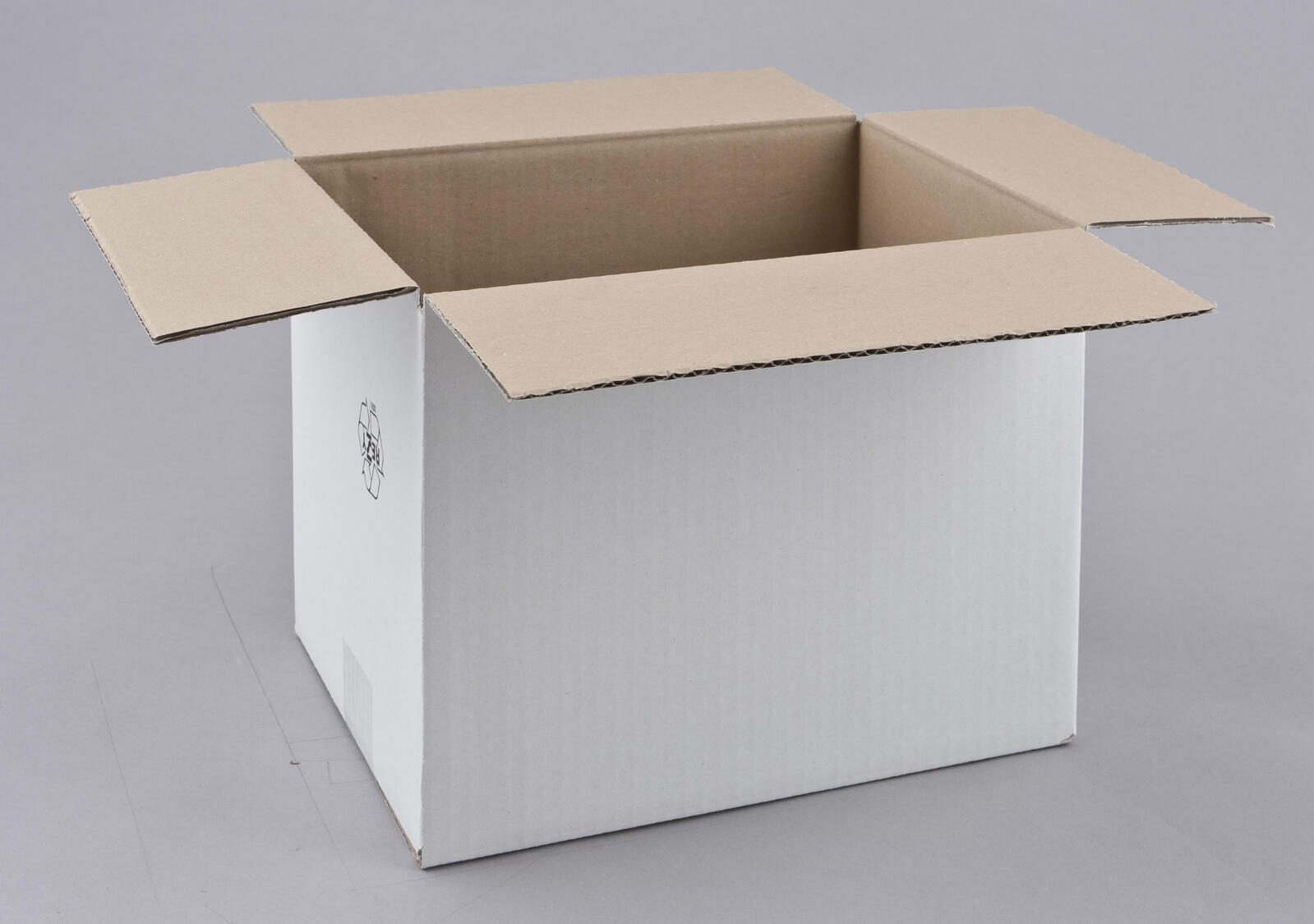 Nestler Wellpapp-Faltkartons 1-wellig weiß 30,5 x 21,5 x 22,0 cm 598433