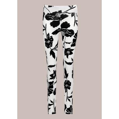 Leggings MADELEINE "Leggings Leggings in Highwaist-Form", Damen, Gr. 34, N + K Gr, schwarz (creme, schwarz), Obermaterial: 89% Polyester PES. 11% Elasthan EL., Modern, Hosen Leggings
