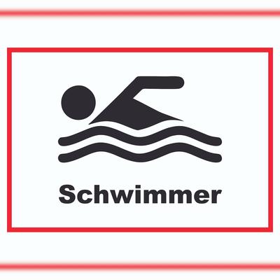 HB-Druck Schwimmer Schild A5 Rückseite selbstklebend