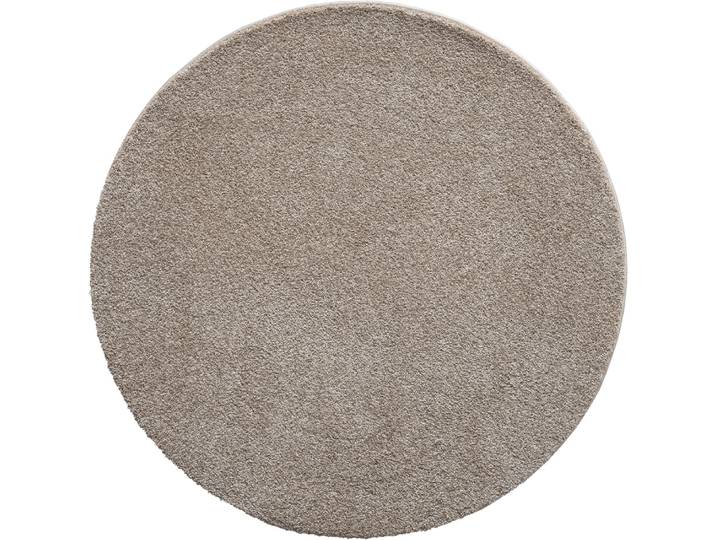 Tapis salon moderne moelleux, beige, 160 cm ronde