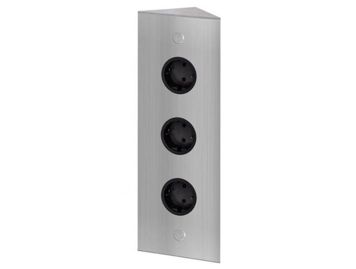 HKT Steckdosenelement, Edelstahlfarben, Metall, 11.5x32x8.3 cm, Elektrogeräte, Elektronik-Zubehör, Steckdosen & Stecker