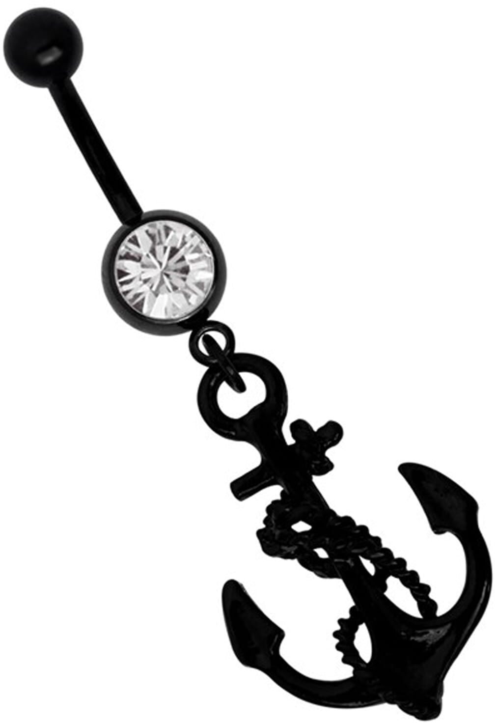 Bauchnabelpiercing ADELIA´S "Piercing  Bauchnabelpiercing", schwarz, Piercings, Kinder, Chirurgiestahl, Bauchnabelpiercing