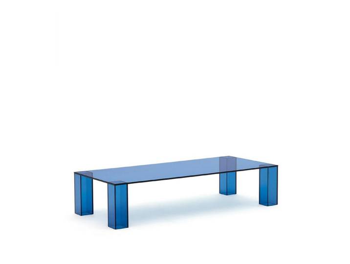 Natur24 Couchtisch Adularia Couchtisch 60 x 140 x 30 cm Glas Blau