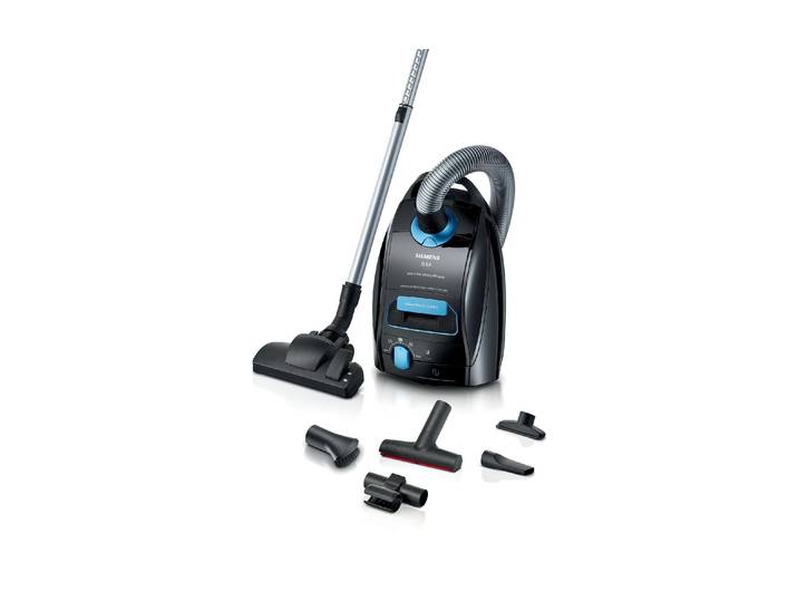 SIEMENS Bodenstaubsauger Q5 extreme silencePower VSQ5X500, ideal für Allergiker, Hygiene-Filter , schwarz, B:30,7cm H:24cm T:46,5cm, Bodenstaubsauger, Starke Saugleistung, XXL-Polsterdüse, langes Kabel, schwarz, Bodenstaubsauger