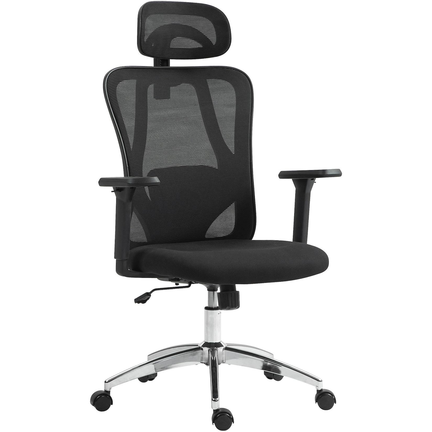 CLP Bürostuhl ergonomisch Bryden, Schreibtischstuhl höhenverstellbar, Chefsessel mit Armlehnen und Kopfstütze, gepolsterter Drehstuhl