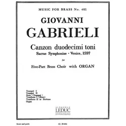 Canzon duodecimi toni for 2 trumpets, horn (trp), trombone (hrn), trombone (baritone), organ score a, Fachbücher von Robert King