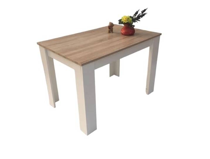 Möbel SD Esstisch Sonoma Eiche hell Sägerau weiß Massivholzoptik Kante 110x70