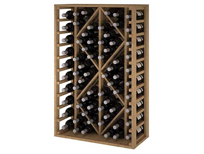 Expovinalia Weinregal aus Kiefernholz mit Einer Kapazität für 70 Flaschen Weinregal aus Kiefernholz, 105 x 68 x 32 cm. Farbe: helle Eiche