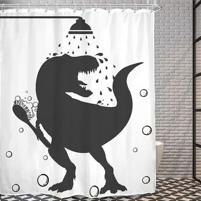 Inspire Daily Merch Creative Funny Cat Riding Dinosaur Shower Curtain Ocean Sea Waves Polyester Bathroom Decor With Hook 150x180 4