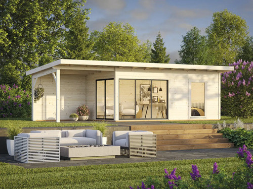 Gartenhaus Palmako Andrea inkl. Fußboden 920 x 402 cm hellgrau-anthrazit