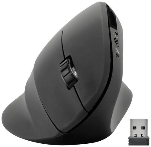 SpeedLink Piavo Ergonomische Maus Funk Optisch Schwarz 6 Tasten 800 dpi, 1200 dpi, 1600 dpi Ergonomisch