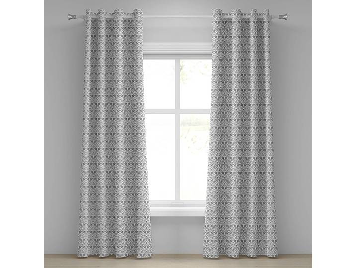 Ösenvorhang Renaissance 2er-Set 260cm Grau/Weiß/Hellgrau