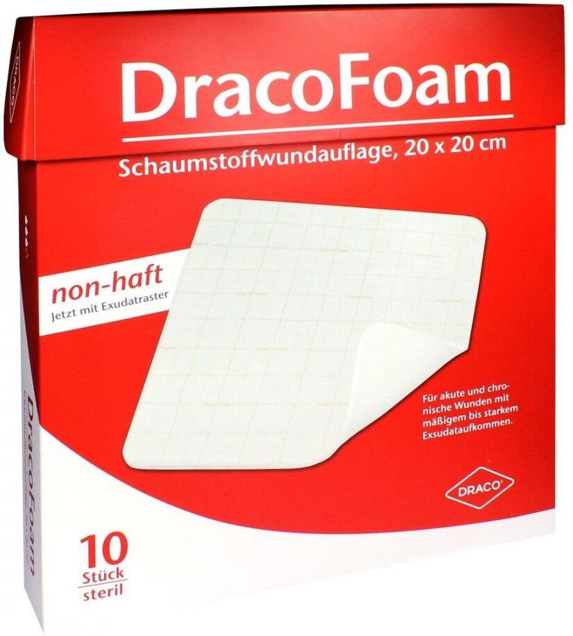 Dracofoam Schaumstoff Wundauflage 20x20 cm 10stk