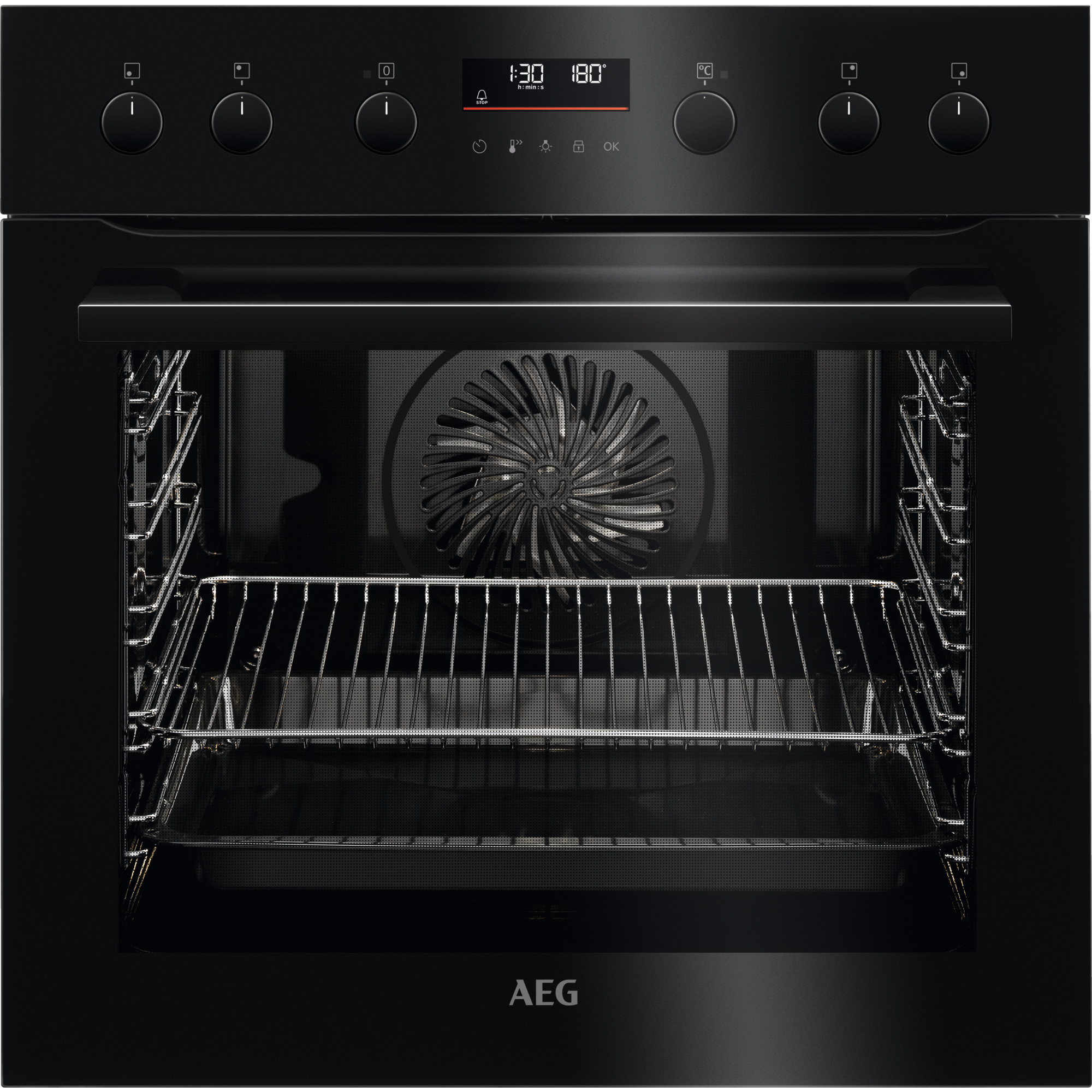 AEG 6000 SurroundCook / Einbauherd / Pyrolytische Selbstreinigung / Schwarz EPB43509BB Schwarz