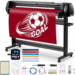 VEVOR Vinylschneidemaschine mit 135 cm max. Zufuhrbreite & Doppelklingen & LED-Anzeige, einstellbares Vinyl-Schneideplotter-Set mit Aufkleberbögen & Transferfolien & Signmaster-Software