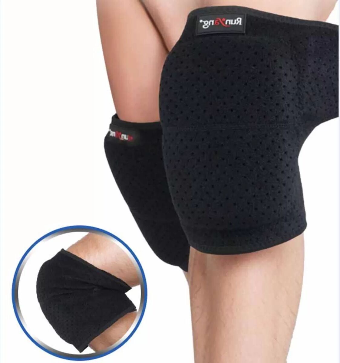 INF 2er-Pack Schwarze Sport-Knieschoner – Einheitsgröße – Antikollisions-Knieschützer für Sport und Aktivitäten