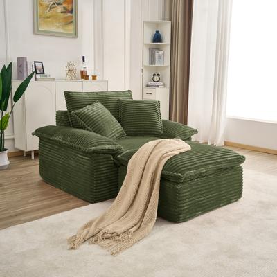 Kodotan sofa "47"" Oversized Sofa Chair and a Half with Deep Seat & Movable 2-Layer Ottoman Set, Cloud Sofa Bed with Chaise, 1-Seater"