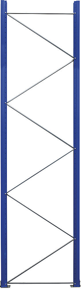 Palettenregal-Stützrahmen, zerlegt, enzianblau RAL 5010 / verzinkt, HxT 3990 x 1100 mm eurokraft pro