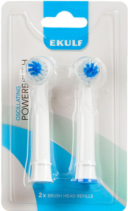 Ekulf Powerbrush Refill, Hvid 2 stk