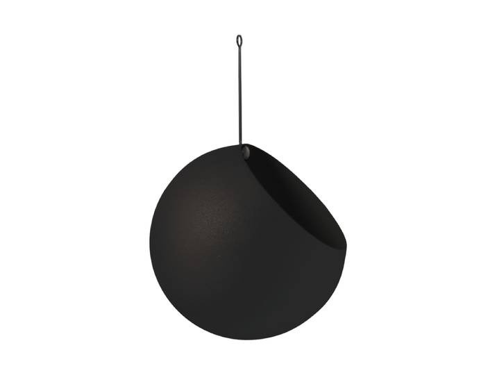 Hängender In-/Outdoor Design Blumentopf „Globe“, Schwarz Ø 21 x 32 cm AYTM