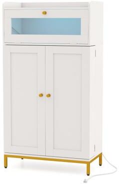 Costway Kitchen Pantry Cabinet Freestanding Food Storage Cupboard-White