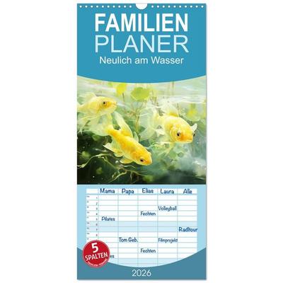 Familienplaner 2026 - Neulich am Wasser mit 5 Spalten (Wandkalender, 21 x 45 cm) CALVENDO