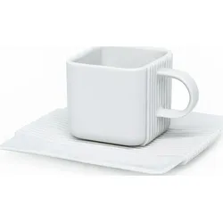System Tasse weiß mit Untertasse