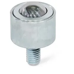 Kugelrollen, Gehäuse Stahl / Edelstahl, mit Gewindezapfen (509.5-8-SBL-A-M6-15)