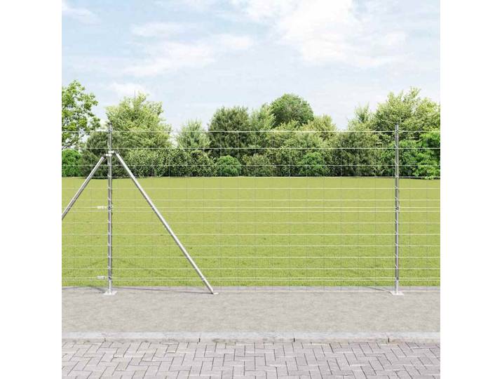 vidaXL Geschweißter Drahtzaun mit Betonfundament 50 x 1,4 m