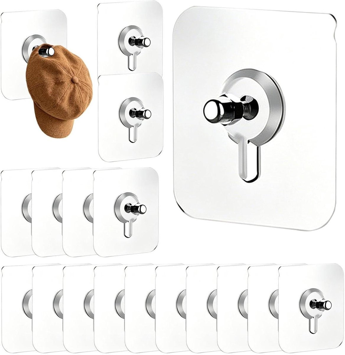 20 stuks Zelfklevende Hangers Wit - Materiaalvriendelijke Plakstrips voor Decoratie