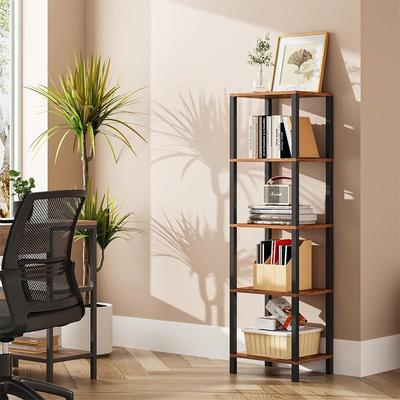 No "5 Tier Tall Book Shelf - 10.7""D x 15""W x 53.2""H"