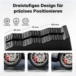 Wiltec, Garagenausstattung, Stufenkeile Paar 40/70/100mm Auffahrkeile 5t Ausgleichskeile Wohnwagen
