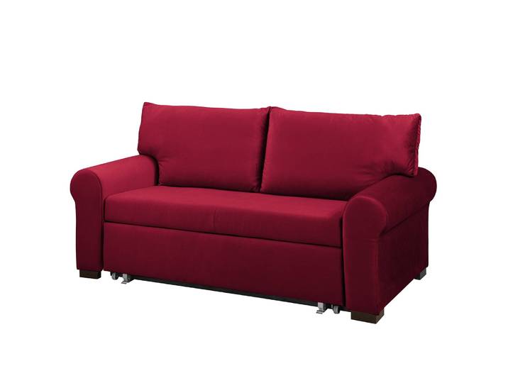 Schlafsofa Country Deluxe Rot/Rot Samt Krysia 165cm mit Schlaffunktion Glamour