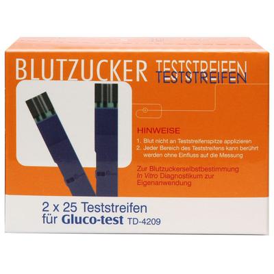 Gluco Test Blutzuckerteststreifen 50 St Teststreifen