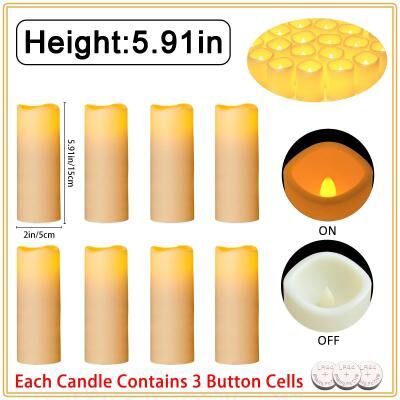 Uplifted Finds 10 To 60 Pcs LED Flameless Pillar Candles Flickering Candlelight Set For Weddings Concerts And Party Decor 5.91in 15cm 40 Pcs