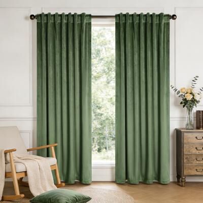Awesome Home Velvet Room Darkening Back Tab Pair