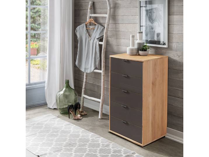 Commode avec 5 tiroirs 40cm Marron/Mocca Aulne