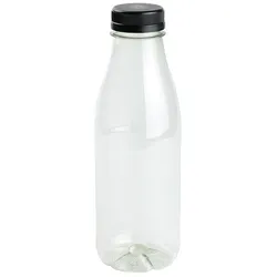greenbox - rPET-Flaschen 500 ml, klar, Deckel schwarz, 198 St.