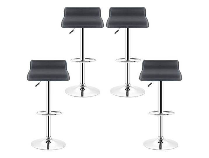 Lot de 4 tabouret de bar chaise de bar - Noir - 55-85cm