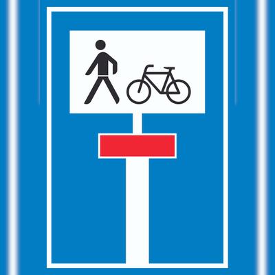 HB-Druck Sackgasse Radverkehr Fußgänger erlaubt Schild A0 Rückseite selbstklebend